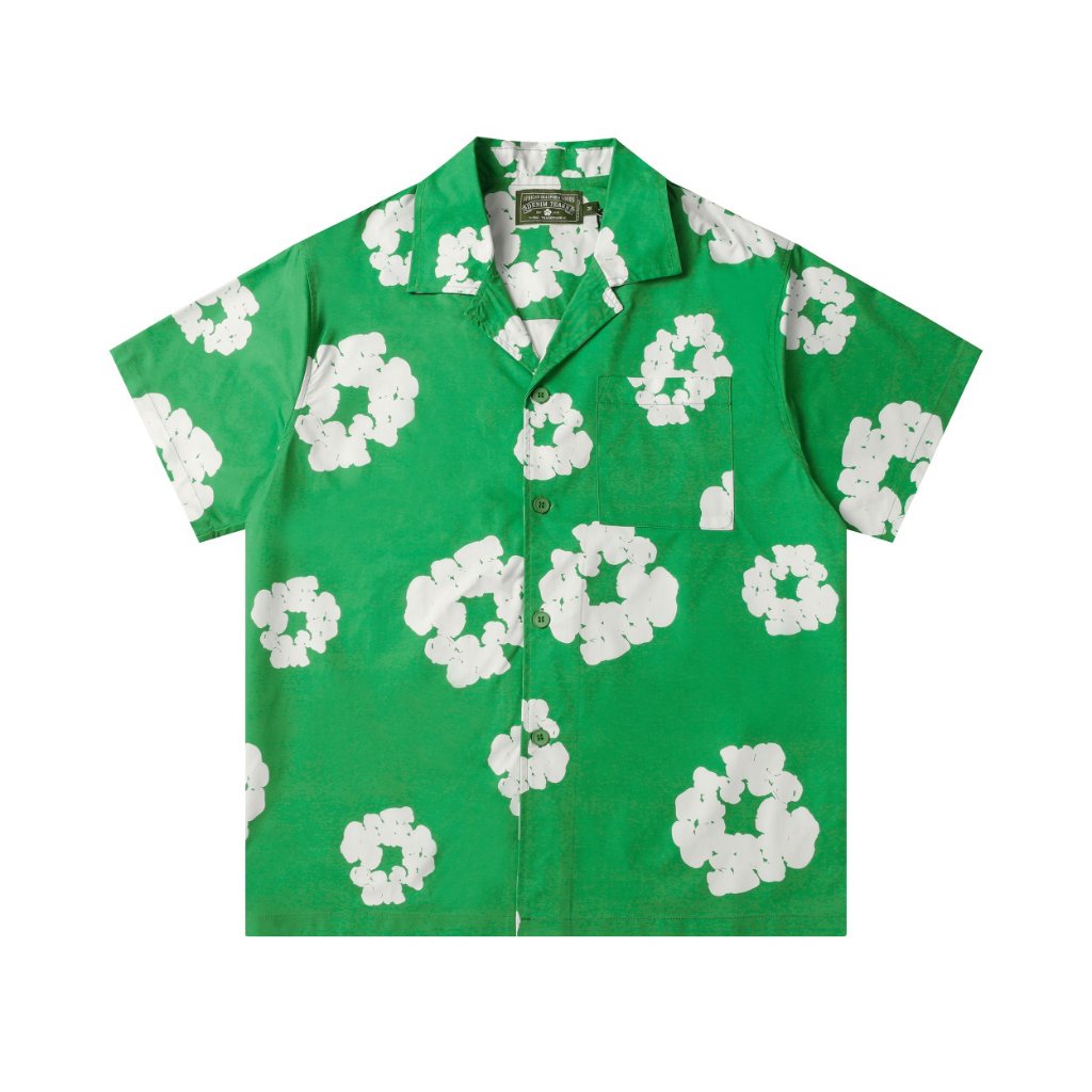 Denim Tears Green Short Sleeved Casual Shirt